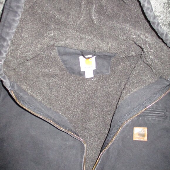 Carhartt Lined Canvas Jacket Men's Size L Black - Picture 3 of 5